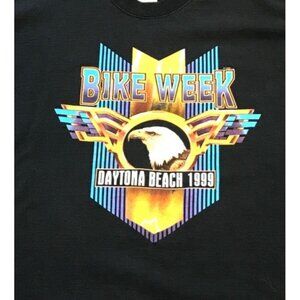 Vtg Daytona Beach TShirt Bike Week Biker Fruit of the Loom Black Motorcycle XL